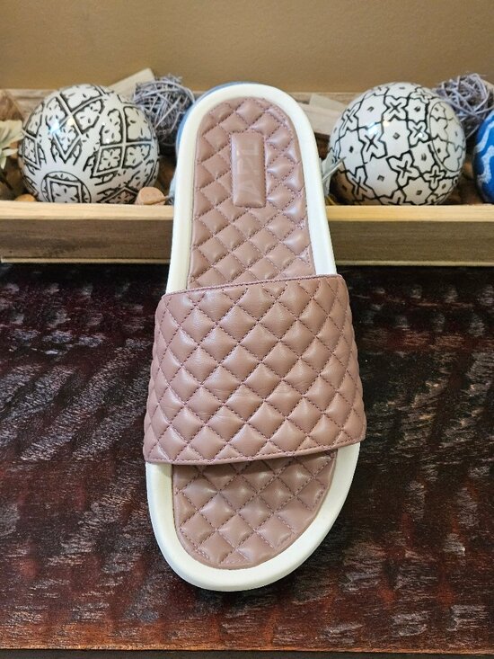 APL Men\'s Lusso Cross-Stitched Leather Slides, Beachwood, Sz 12 main image 12